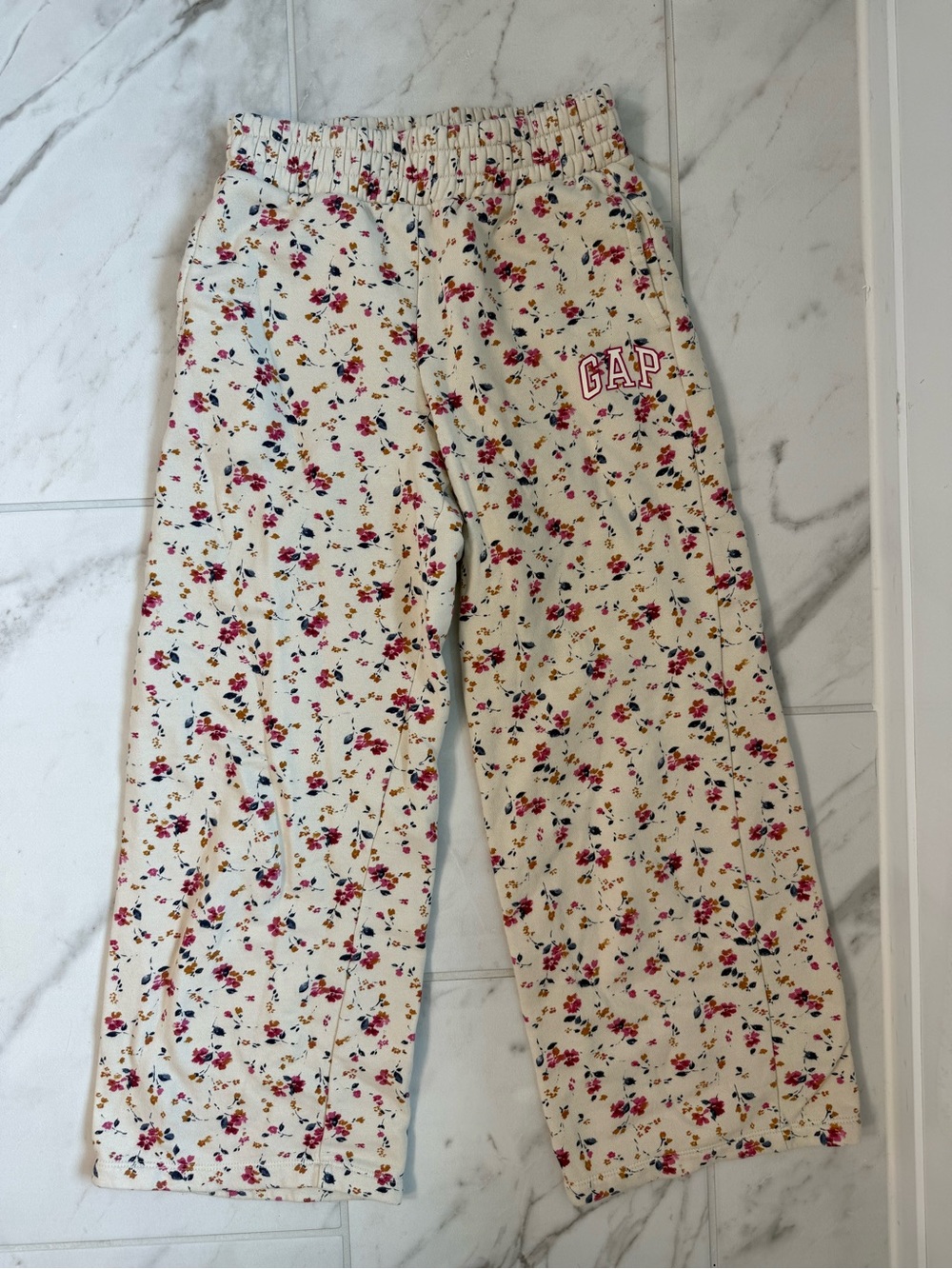 Girls Floral Gap Wide-Leg Sweats. Size 12.